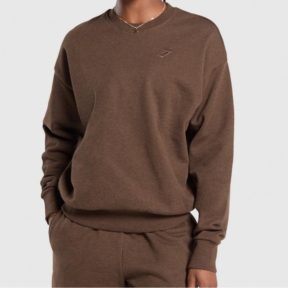 EUC Gymshark Crew Neck Brown Sweatshirt - Picture 1 of 5